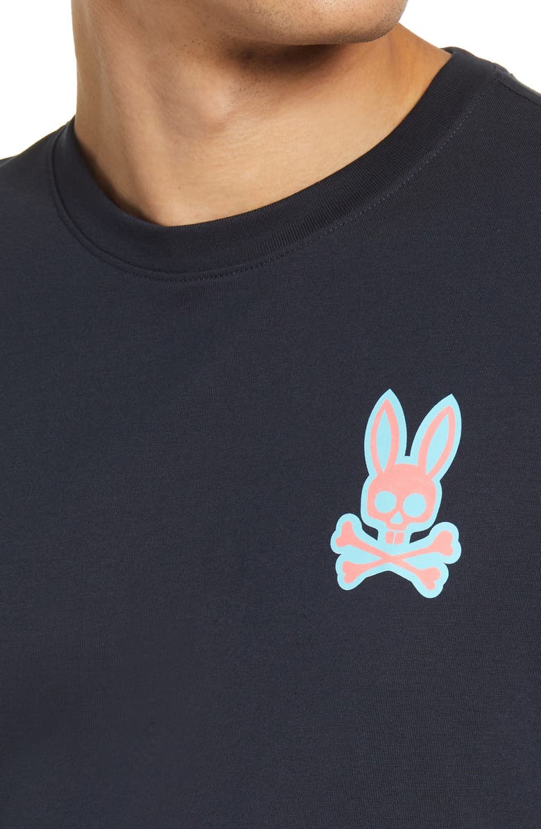 Psycho Bunny Men's Bennett Long Sleeve Cotton Graphic Tee, Alternate, color, 