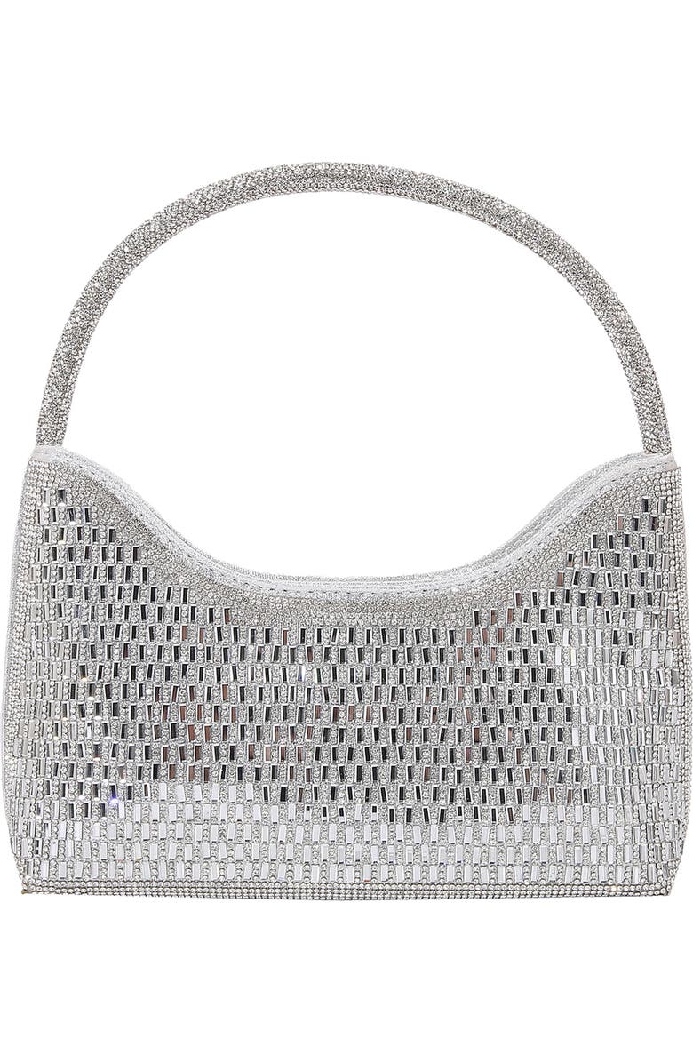 BERNESS Rhinestone Beaded Shoulder Bag, Main, color, Silver