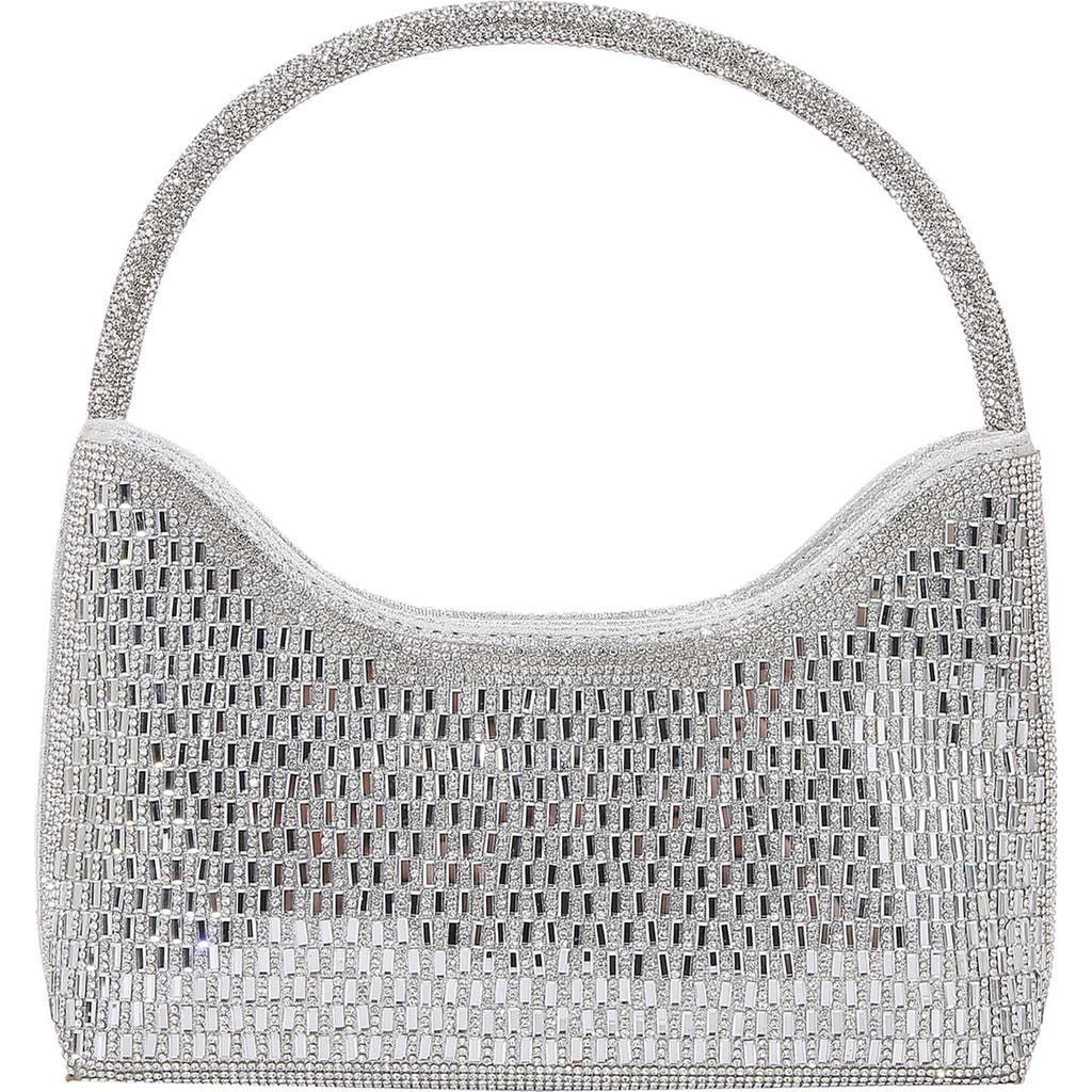 Berness Rhinestone Beaded Shoulder Bag In Silver