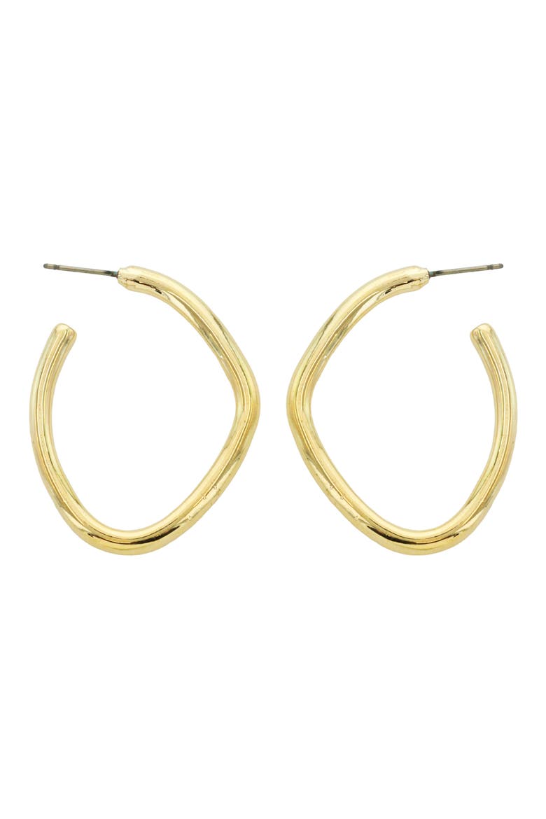 Organic Hoop Earrings, Main, color, GOLD