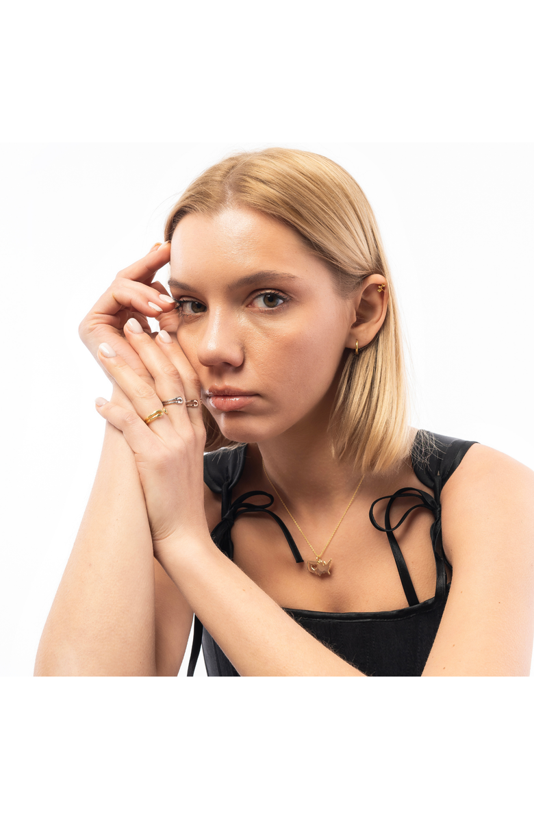 Spero London Love USA (America) Map Heart Necklace Sterling Silver, Alternate, color, Gold