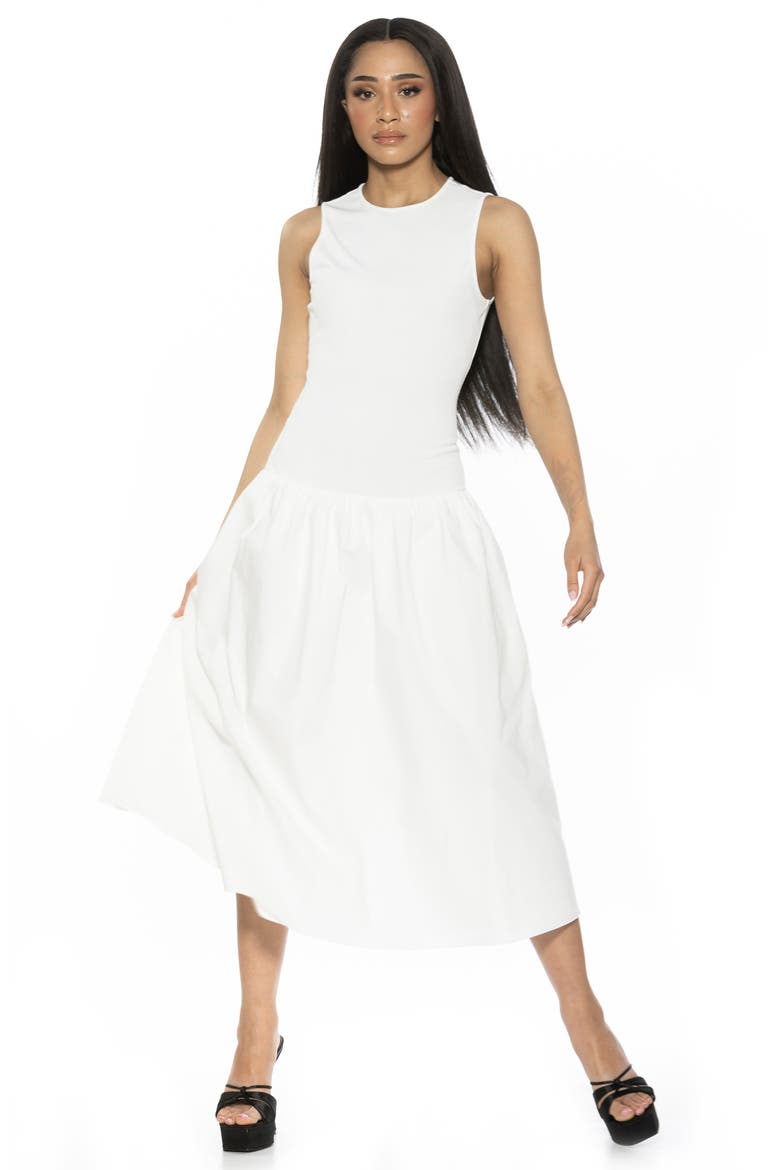 Lyle Drop Waist Midi Dress, Alternate, color, IVORY