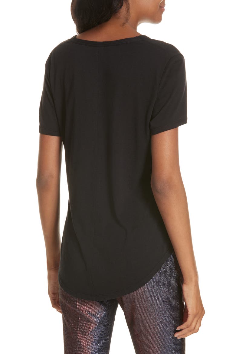 Cindy V-Neck T-Shirt, Alternate, color, BLACK