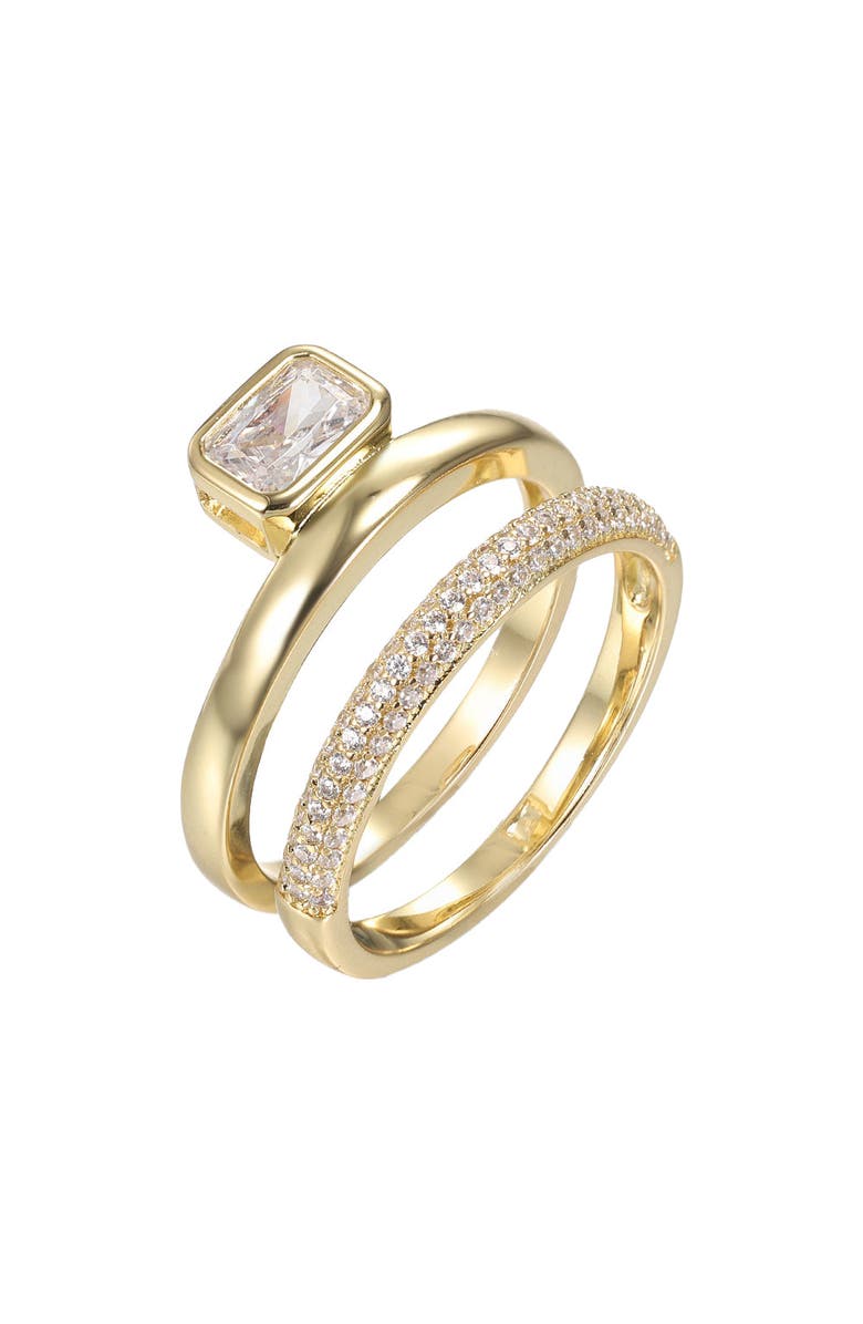 BY ADINA EDEN Double Band Baguette Bezel Ring, Main, color, Gold