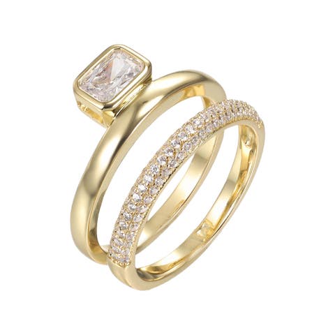 Double Band Baguette Bezel Ring