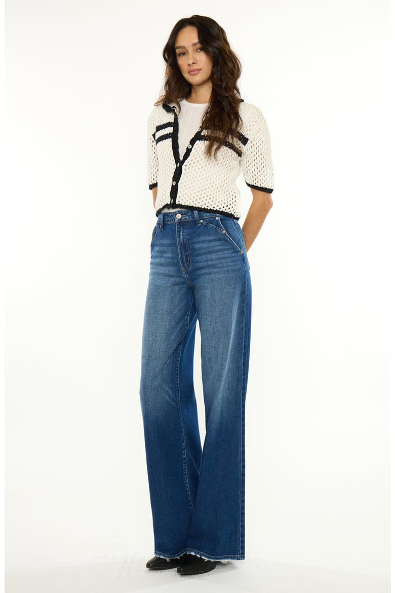 Sina Ultra High Rise Wide Jeans, Alternate, color, Dark Wash