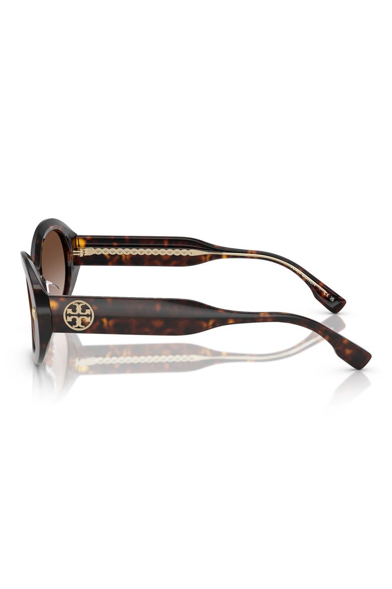 53mm Gradient Oval Sunglasses, Alternate, color, TORTOISE