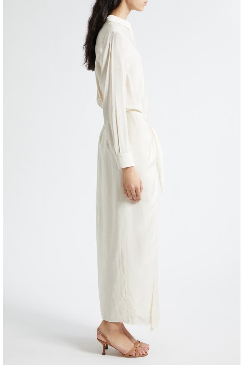 Long Sleeve Techno Rayon Maxi Dress, Alternate, color, IVORY