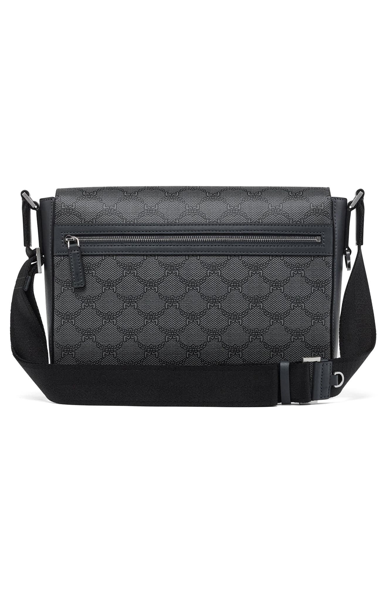 MCM Small Himmel Lauretos Coated Canvas Messenger Bag, Alternate, color, 