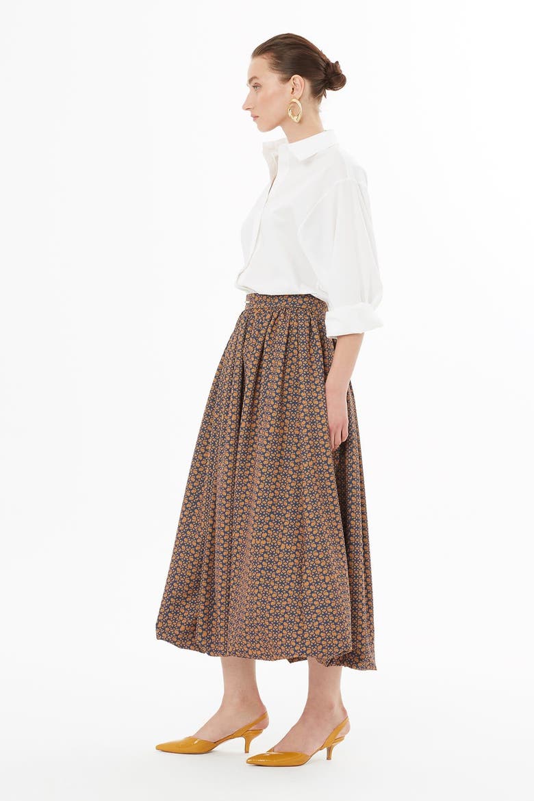 Balloon Midi Skirt with Logo Pattern Detail, Alternate, color, Multicolor