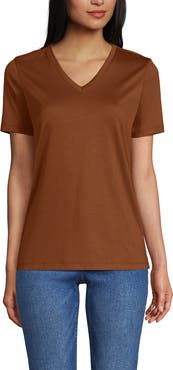 Lands' End Supima Cotton V-neck T-Shirt