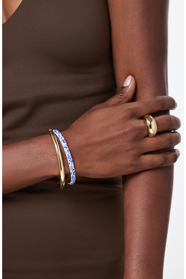 Arlo Marble Enamel Cuff Bracelet, Alternate, color, GOLD / MARBLE BLUE