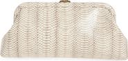 Jimmy Choo Skylar Snakeskin Embossed Leather Clutch