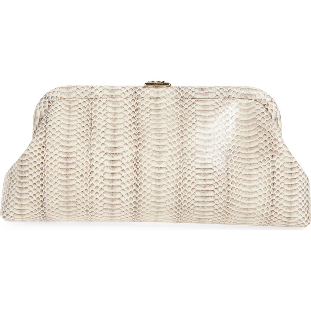 Jimmy Choo Skylar Snakeskin Embossed Leather Clutch