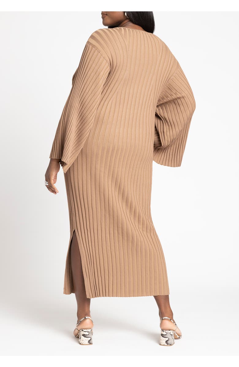 ELOQUII Wide Sleeve Maxi Sweater Dress, Alternate, color, Black Onyx