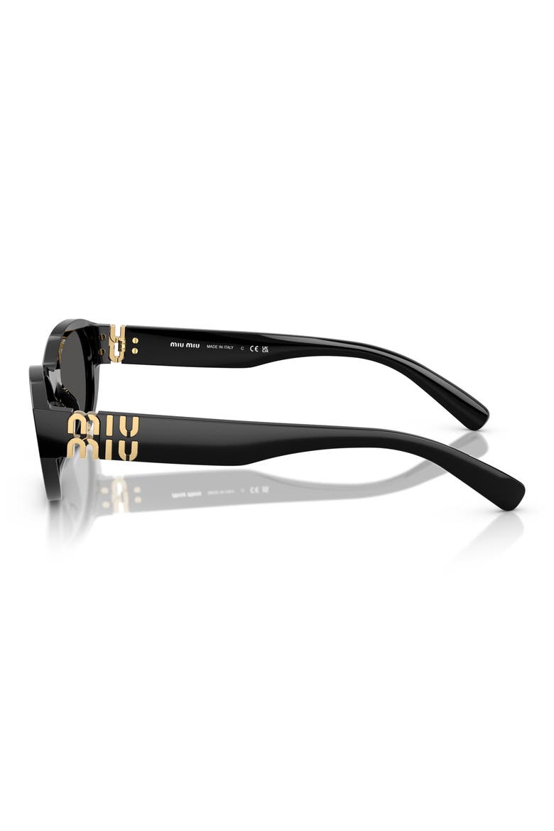 53mm Irregular Sunglasses, Alternate, color, BLACK / DARK GREY