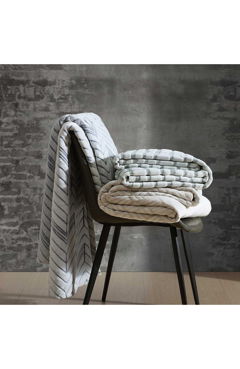 Kenneth Cole New York Basketweave Plush Blanket, Alternate, color, 
