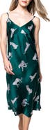Petite Plume Panther Print Mulberry Silk Nightgown