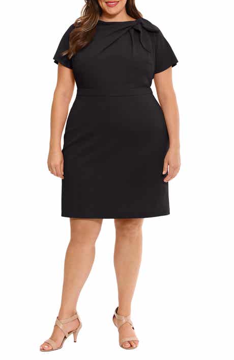 London Times Side Tie Sheath Dress