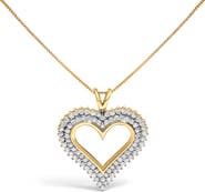 Haus of Brilliance Silver 2.00 Cttw Diamond Heart Pendant Necklace