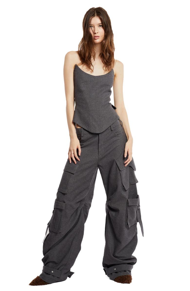 Mother of All Nemesis Leather Corset, Alternate, color, Dark Grey