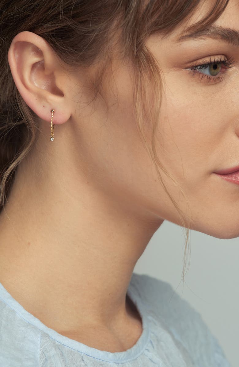 Poppy Finch Diamond Bezel Chain Wrap Earrings, Alternate, color, 