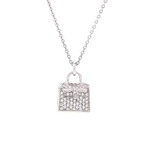 Kelly Amulette Pendant Necklace 18K White Gold and Diamonds
