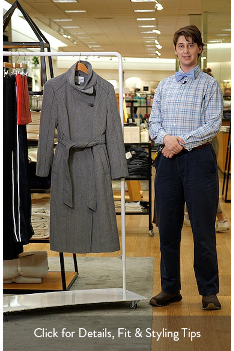 Slick Asymmetric Zip Wool Blend Coat video