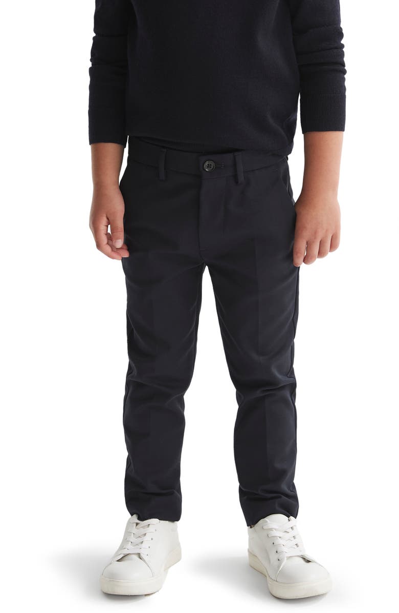 Reiss Kids' Eastbury Sr. Straight Leg Stretch Cotton Pants, Alternate, color, Navy
