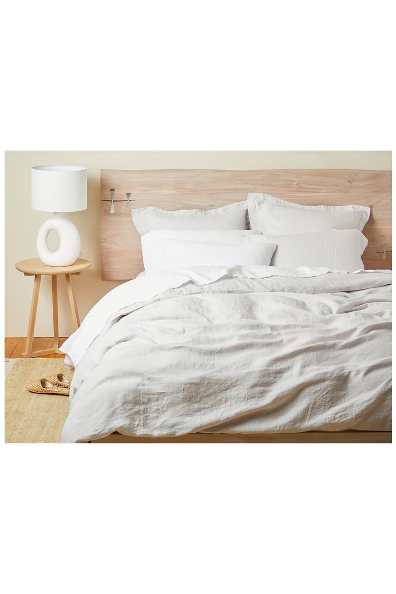 Relaxed Organic Linen Pillow Sham, Alternate, color, FOG