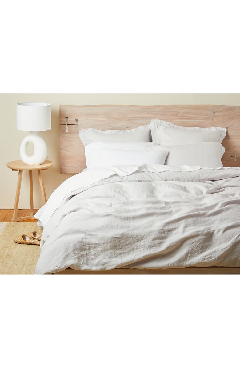Coyuchi Relaxed Organic Linen Pillow Sham, Alternate, color, Fog