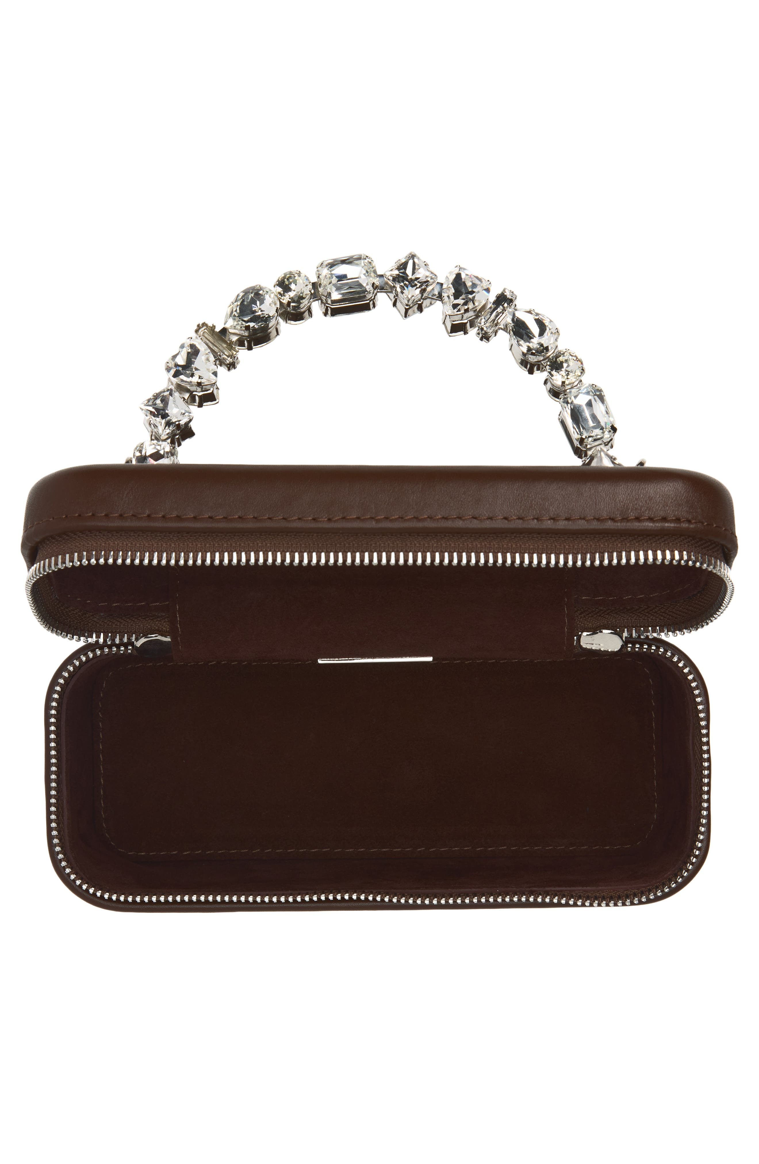 Taliya Leather Vanity Case Bag, Alternate, color, CHOCOLATE BROWN