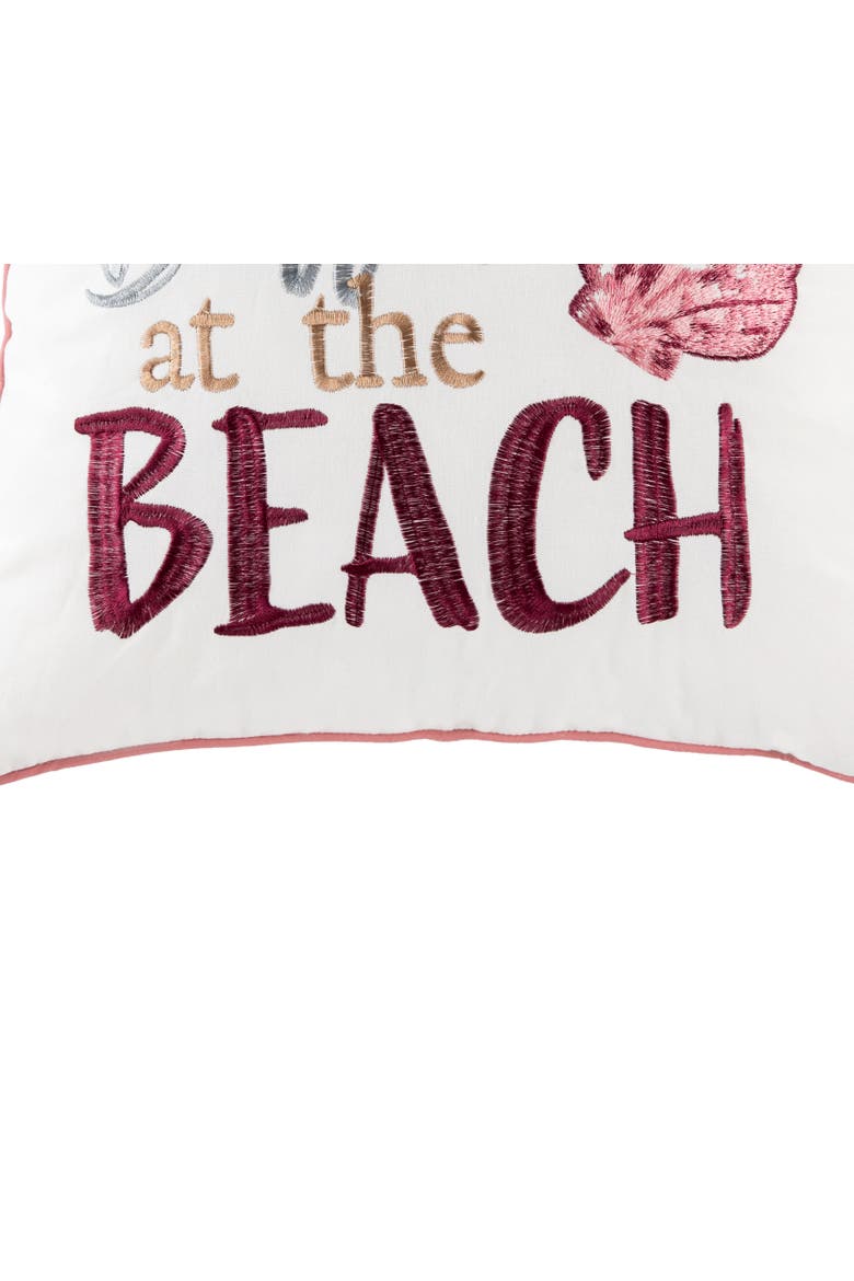 Better At The Beach Accent Pillow, Alternate, color, Pink