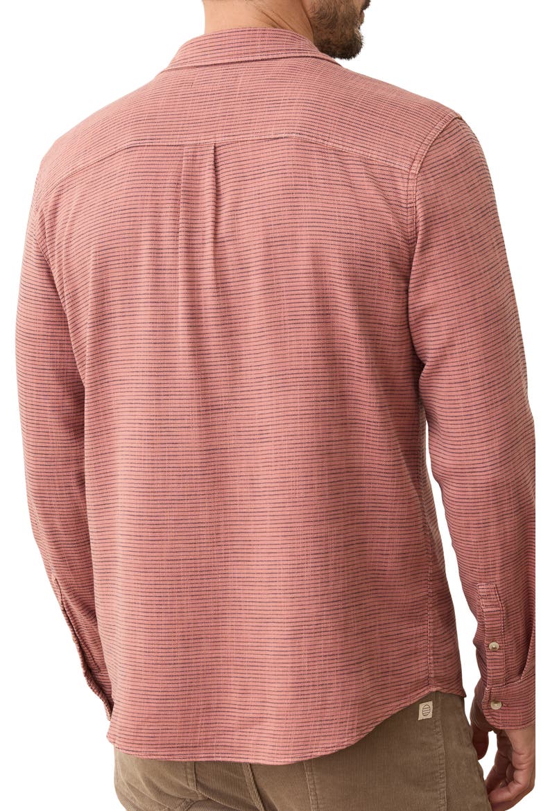 Slim Fit Stripe Stretch Selvage Button-Up Shirt, Alternate, color, WARM STRIPE
