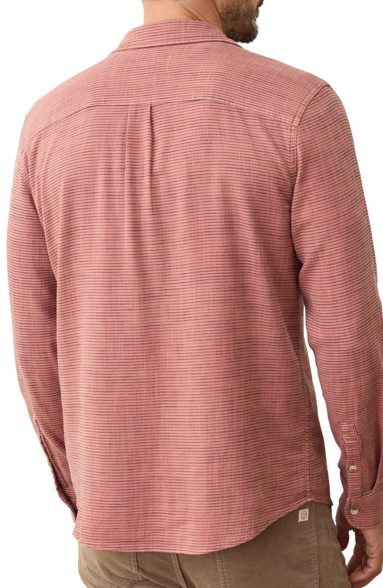 Marine Layer Slim Fit Stripe Stretch Selvage Button-Up Shirt, Alternate, color, Warm Stripe