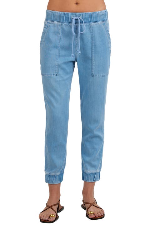 Pocket Crop Denim Joggers