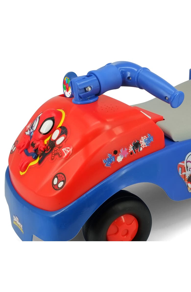 Kiddieland Spidey Foldable Handle Rideon W/ Interactive Dashboard & Sounds, Alternate, color, Multicolored