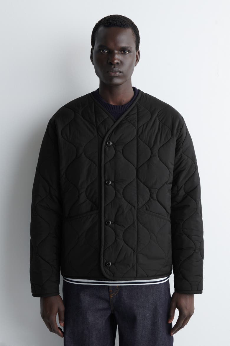 Reversible Quilted Jacket, Alternate, color, BLACK