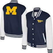 COLOSSEUM Women's Colosseum Navy Michigan Wolverines French Baguette Full Snap Fleece Jacket