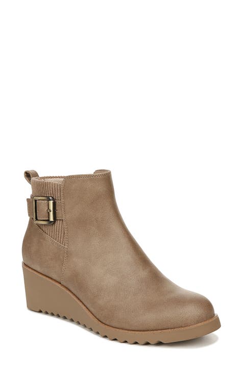 Beige wedge booties online