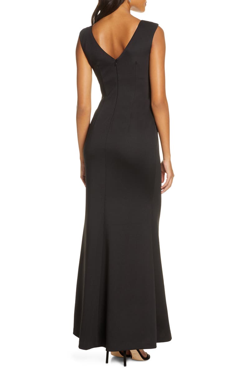 Vince Camuto Velvet Detail Scuba Trumpet Gown, Alternate, color, 