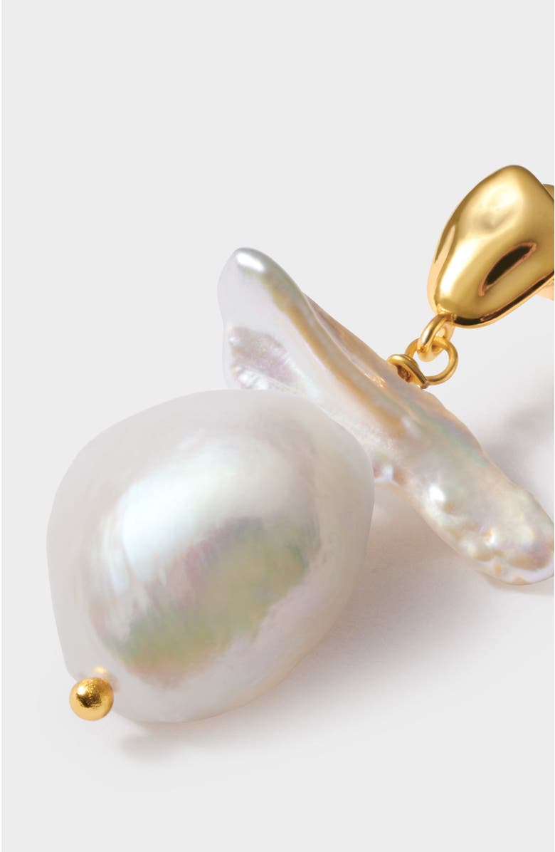 Katie Loxton Sol Pearl Earrings, Alternate, color, Gold Coated
