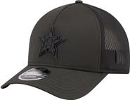 New Era Men's New Era  Black Houston Astros Badged M-Crown A-Frame 9FORTY Trucker Adjustable Hat