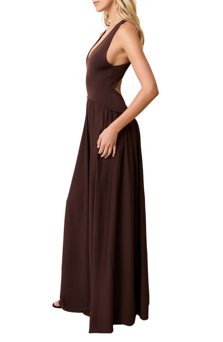 Solid & Striped The Maggie Crossback Maxi Dress, Alternate, color, Raisin Brown