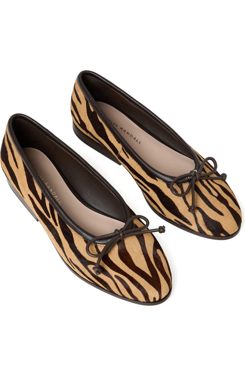 Loeffler Randall Noella Zebra Genuine Calf Hair Flat, Alternate, color, Zebra