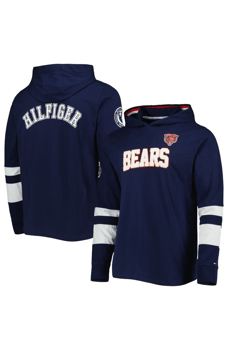 Tommy Hilfiger Men's Tommy Hilfiger Navy/White Chicago Bears Alex Long Sleeve Hoodie T-Shirt, Main, color, Navy