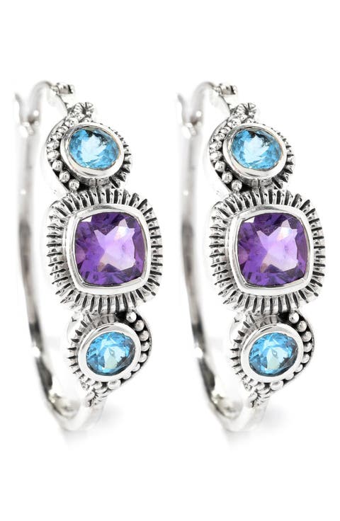 Sterling Silver & Semiprecious Stone Earrings
