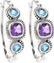 SAMUEL B. Sterling Silver & Semiprecious Stone Earrings