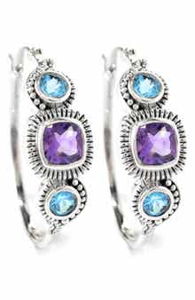 SAMUEL B. Sterling Silver & Semiprecious Stone Earrings