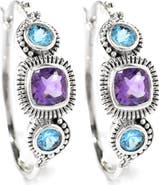 SAMUEL B. Sterling Silver & Semiprecious Stone Earrings